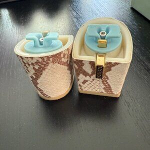 PASHION FOOTWEAR - 3" Ivory Snakeskin Heel Kit, sizes 9-11